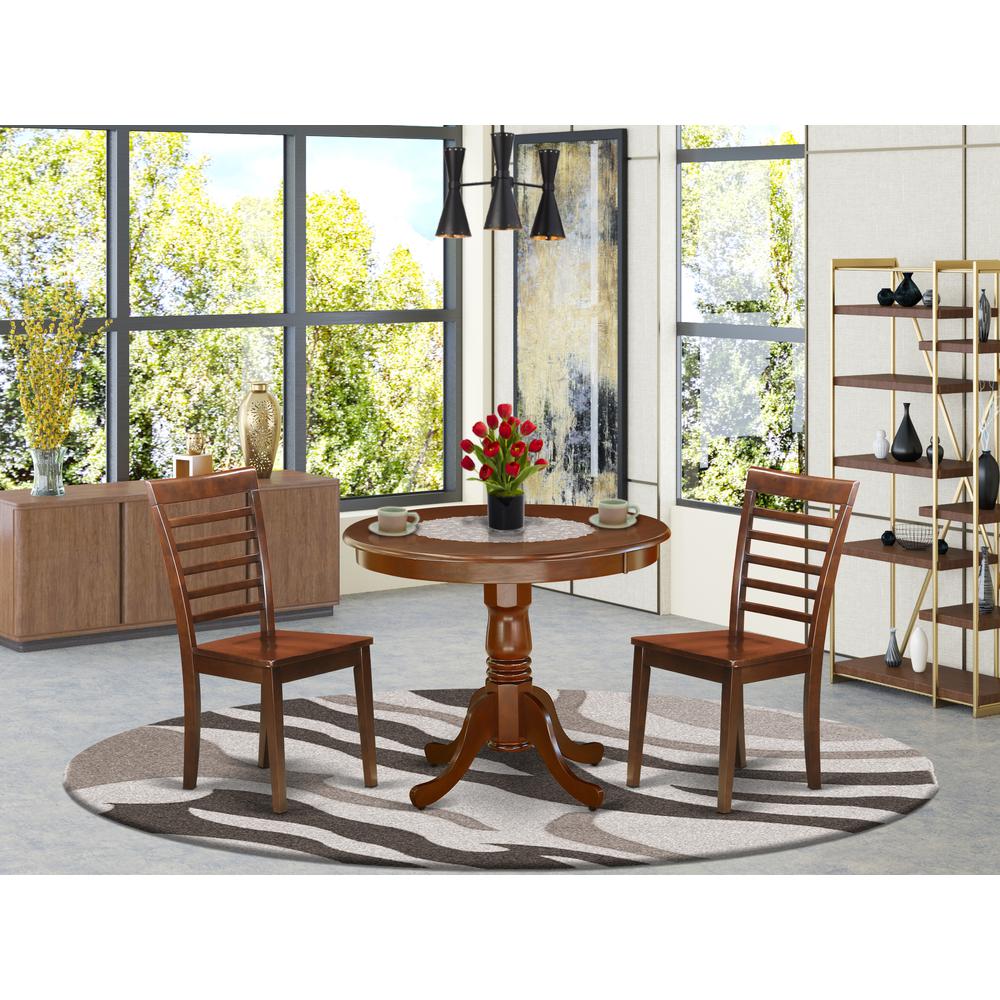 Dining Room Set Mahogany, ANML3-MAH-W
