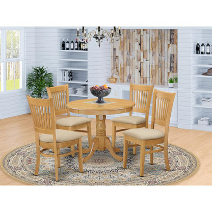 ANVA5-OAK-C 5 PC Dining room set - Dining Table and 4 Dining Chairs