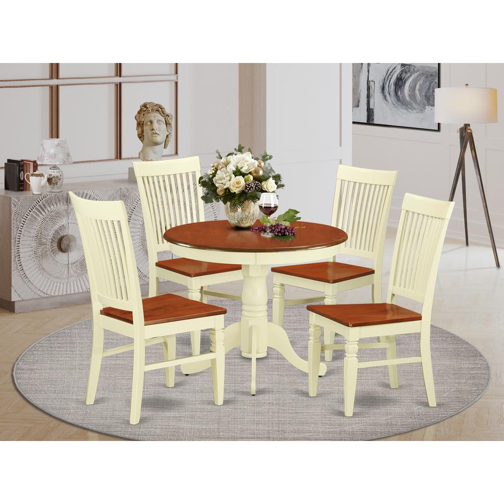 Dining Room Set Buttermilk & Cherry, ANWE5-BMK-W