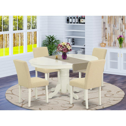 Dining Room Set Linen White, AVAB5-LWH-02