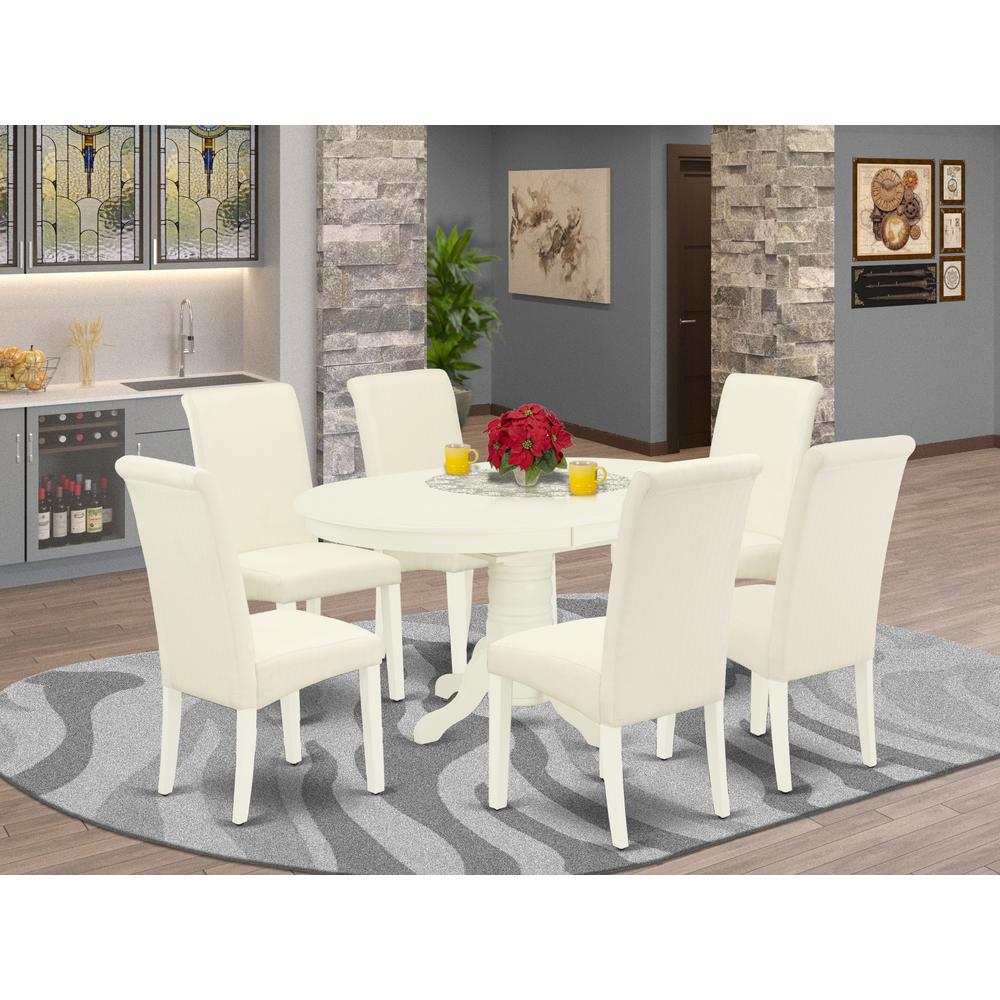 Dining Room Set Linen White, AVBA7-LWH-01