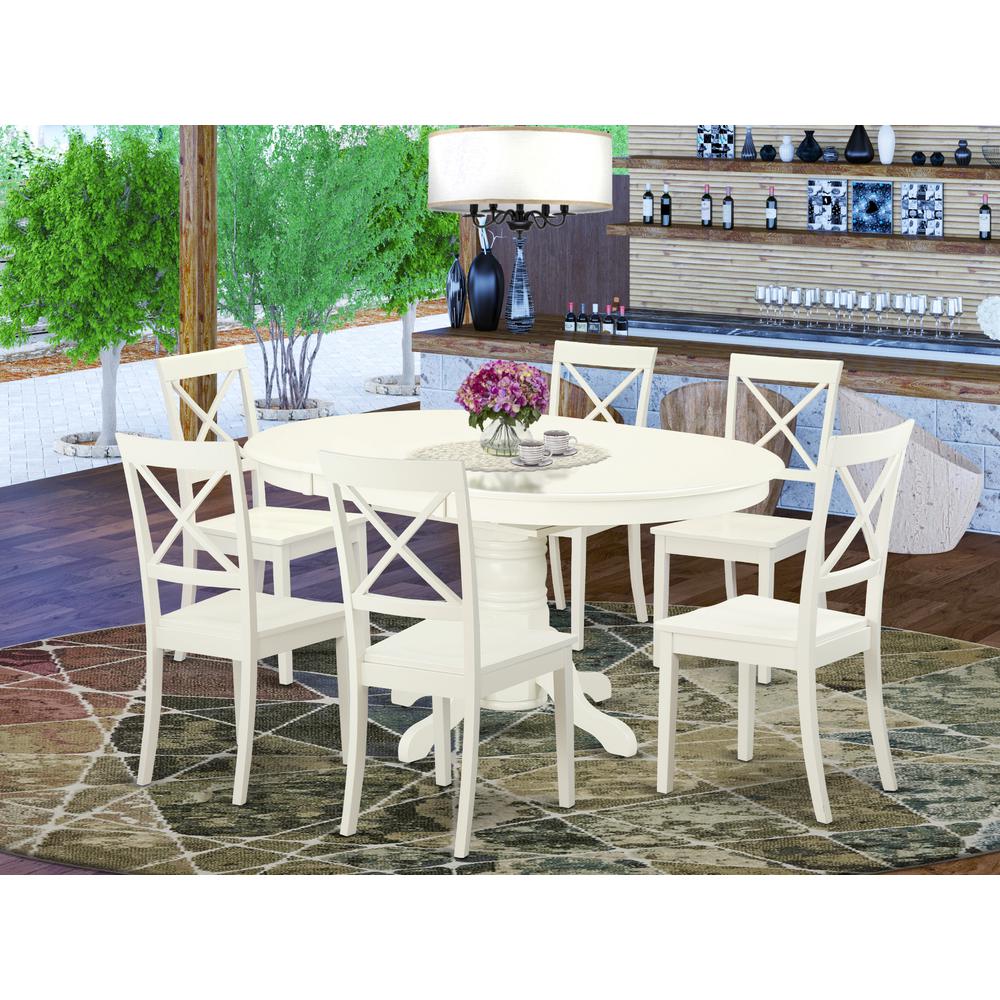 Dining Room Set Linen White, AVBO7-LWH-W