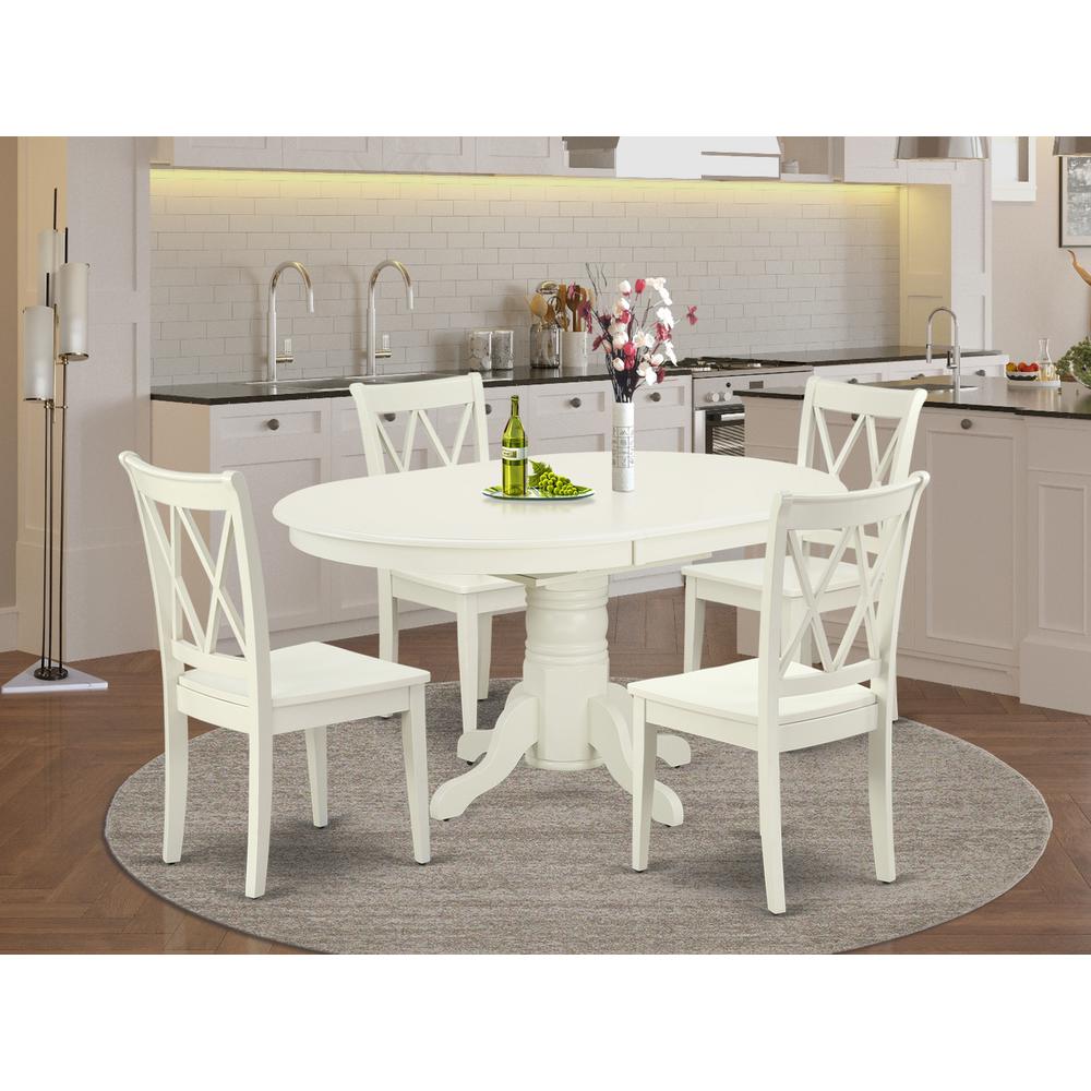 Dining Room Set Linen White, AVCL5-LWH-W