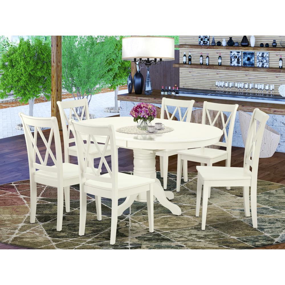 Dining Room Set Linen White, AVCL7-LWH-W