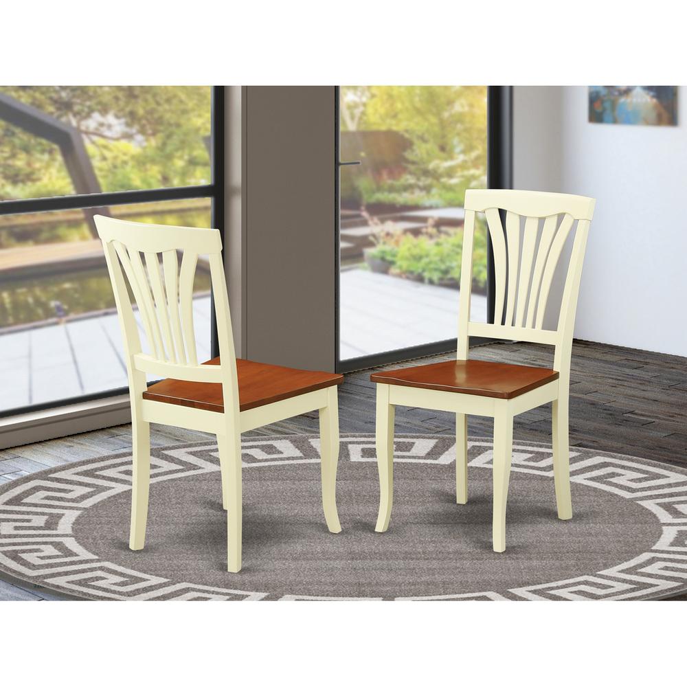 Avon  Dining  Chair  Wood  Seat  -  Buttermilk    and  Cherry  Finish,  Set  of  2