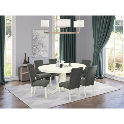 Dining Room Set Linen White, AVDR7-LWH-07
