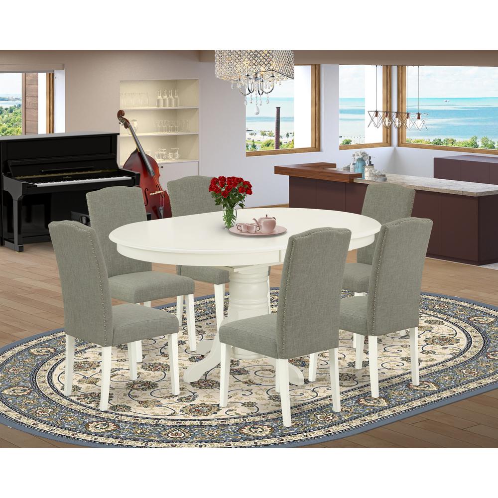 Dining Room Set Linen White, AVEN7-LWH-06