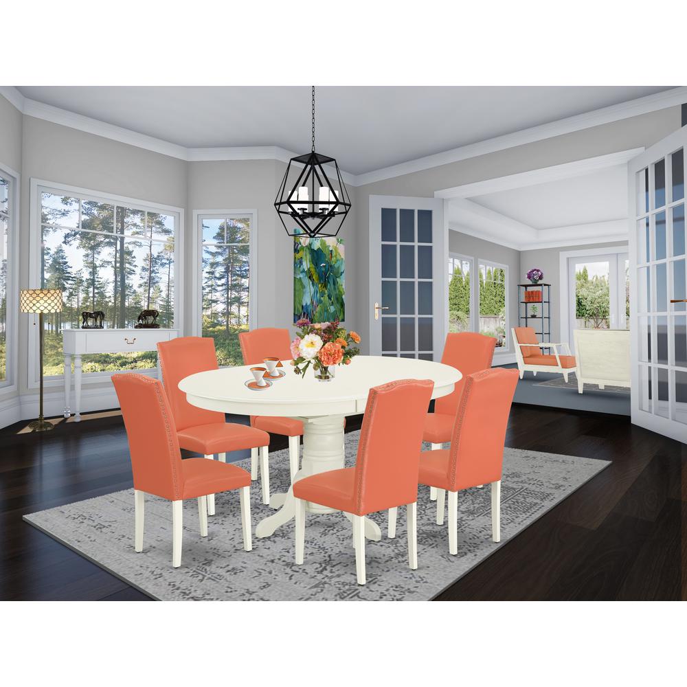 Dining Room Set Linen White, AVEN7-LWH-78