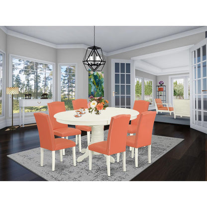 Dining Room Set Linen White, AVEN7-LWH-78