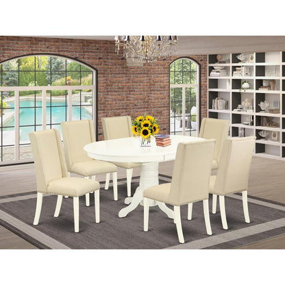 Dining Room Set Linen White, AVFL7-LWH-01