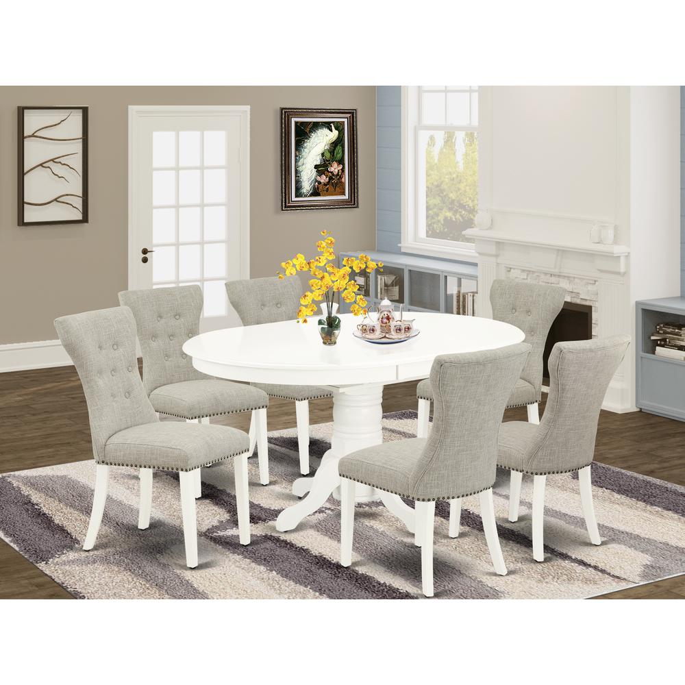 Dining Room Set Linen White, AVGA7-LWH-35