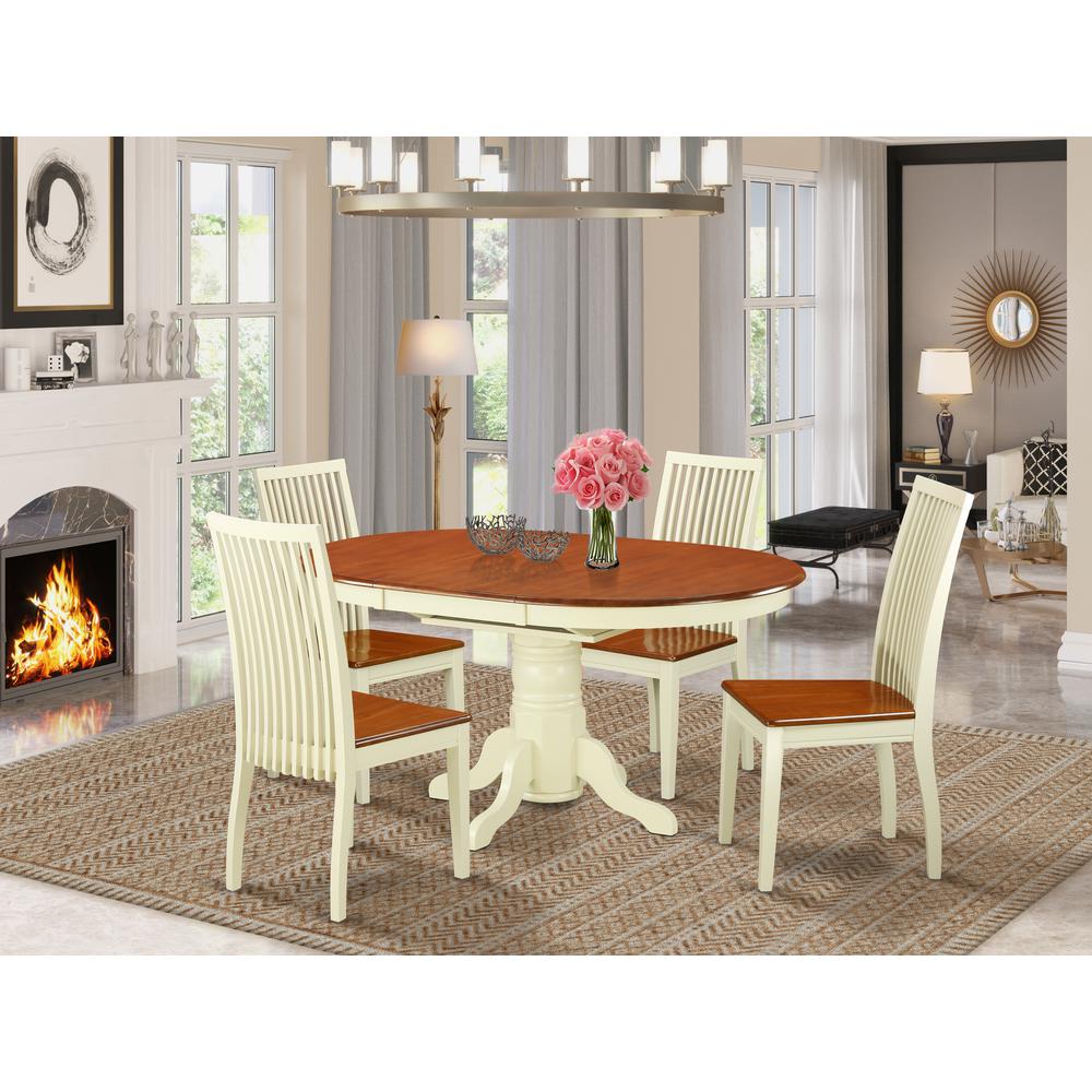 Dining Room Set Buttermilk & Cherry, AVIP5-BMK-W