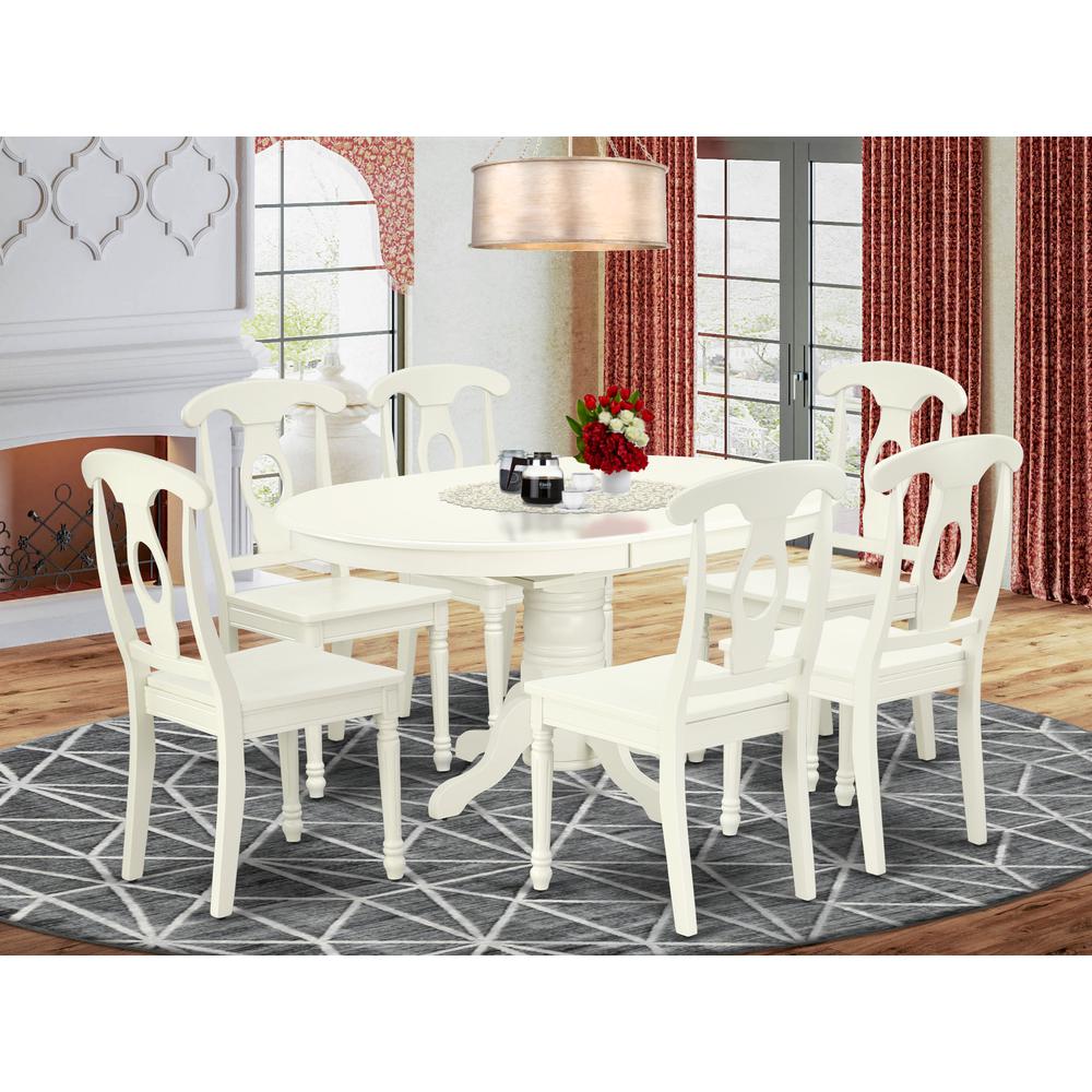 Dining Room Set Linen White, AVKE7-LWH-W