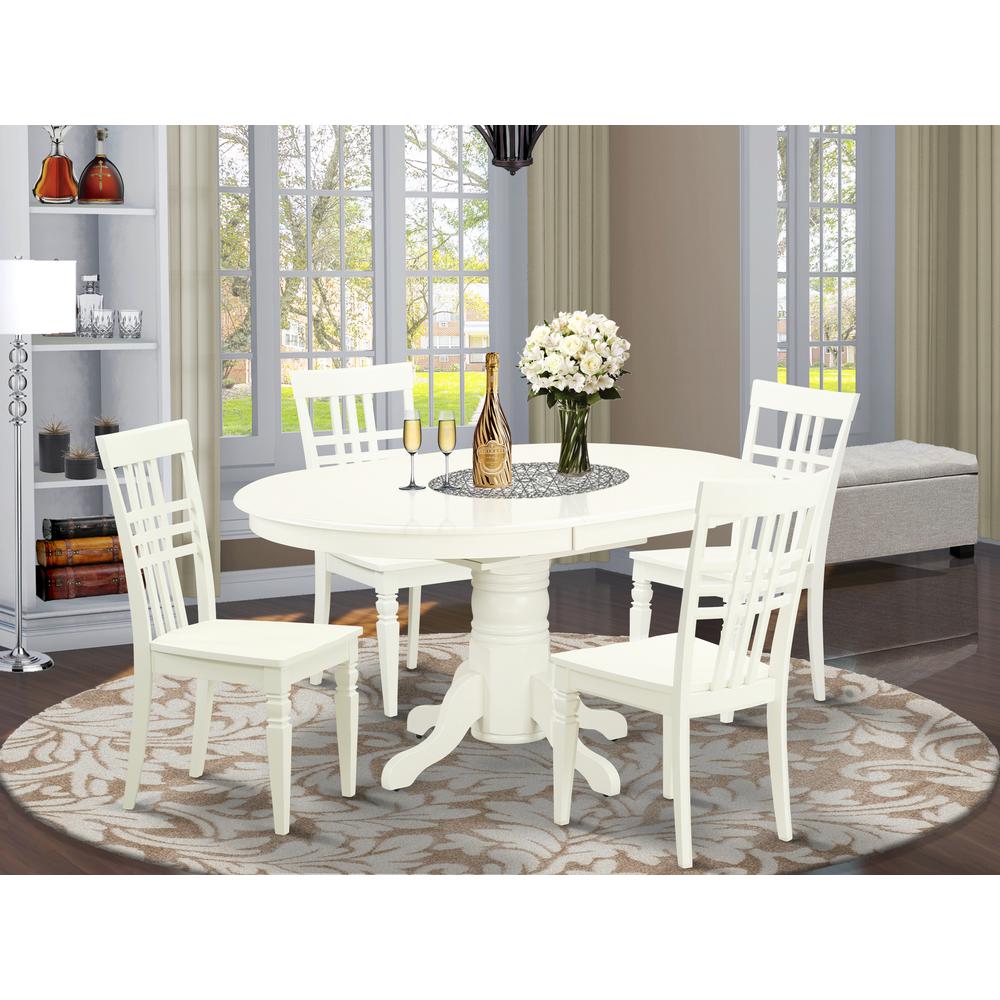 Dining Room Set Linen White, AVLG5-LWH-W
