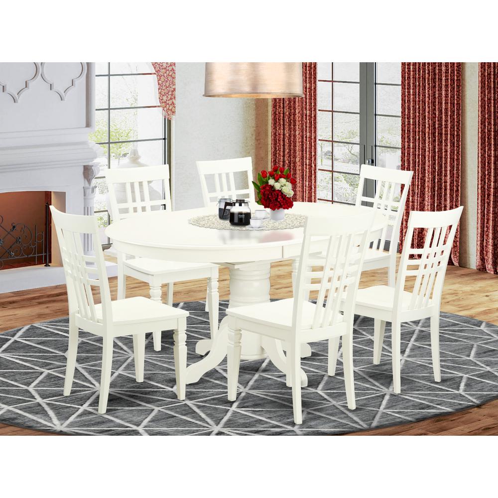 Dining Room Set Linen White, AVLG7-LWH-W