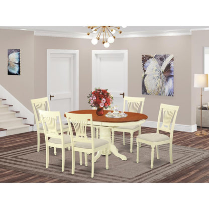 AVPL7-WHI-C 7 Pc dinette Table set for 6-Dinette Table and 6 dinette Chairs