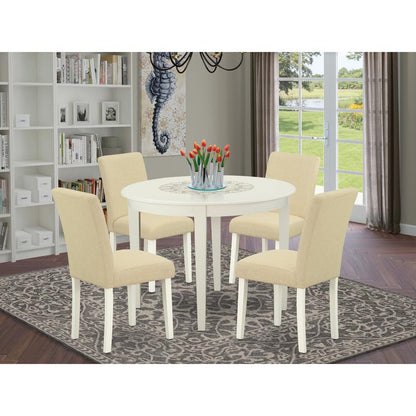 Dining Room Set Linen White, BOAB5-LWH-02