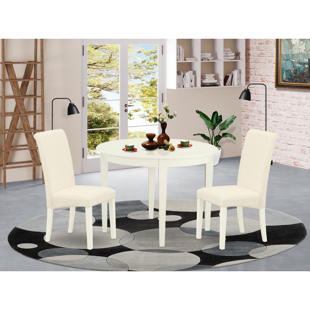Dining Room Set Linen White, BOBA3-WHI-01