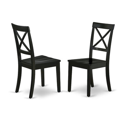 5-Piece Modern Dining Set, Black & Cherry