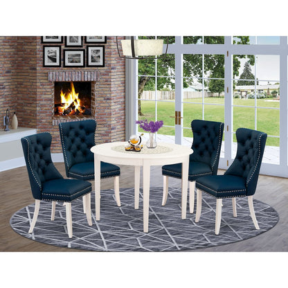 5 Piece Dining Room Furniture Set Consists of a Round Kitchen Table