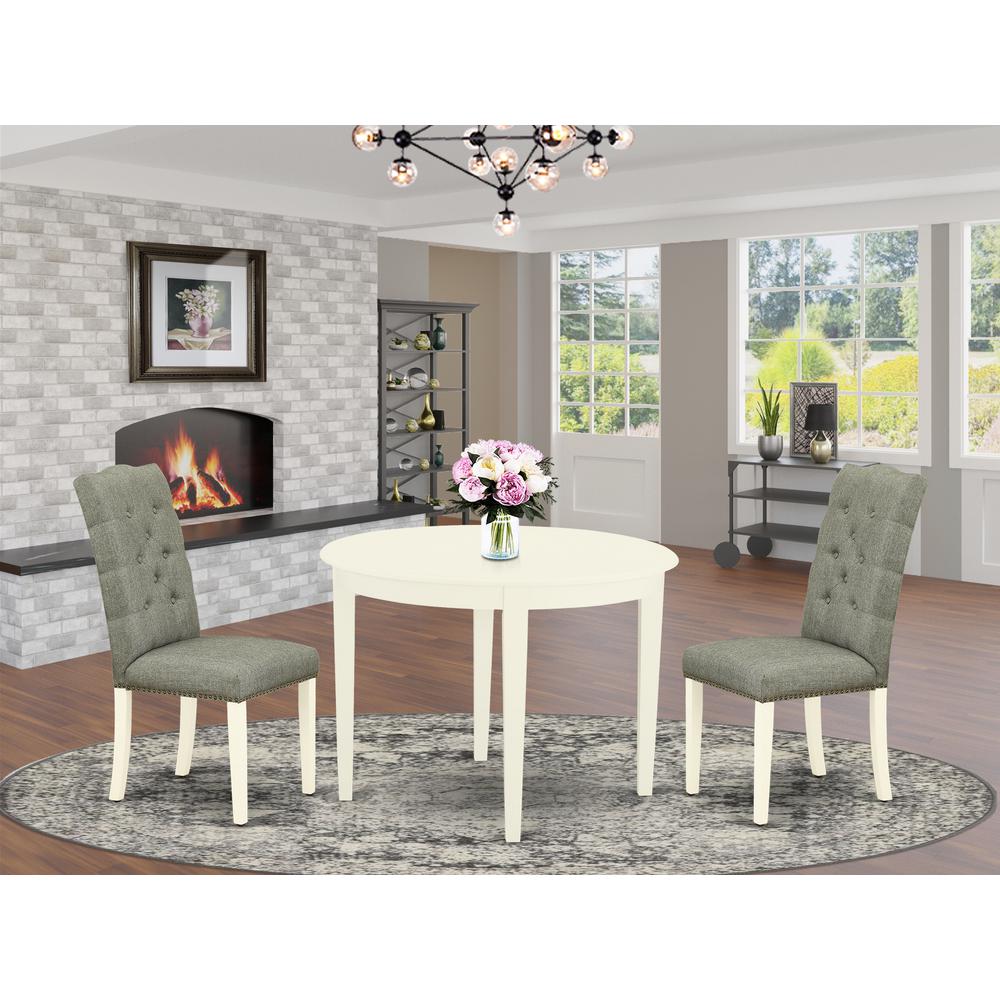 Dining Room Set Linen White, BOEL3-WHI-07