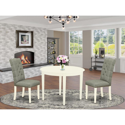 Dining Room Set Linen White, BOEL3-WHI-07