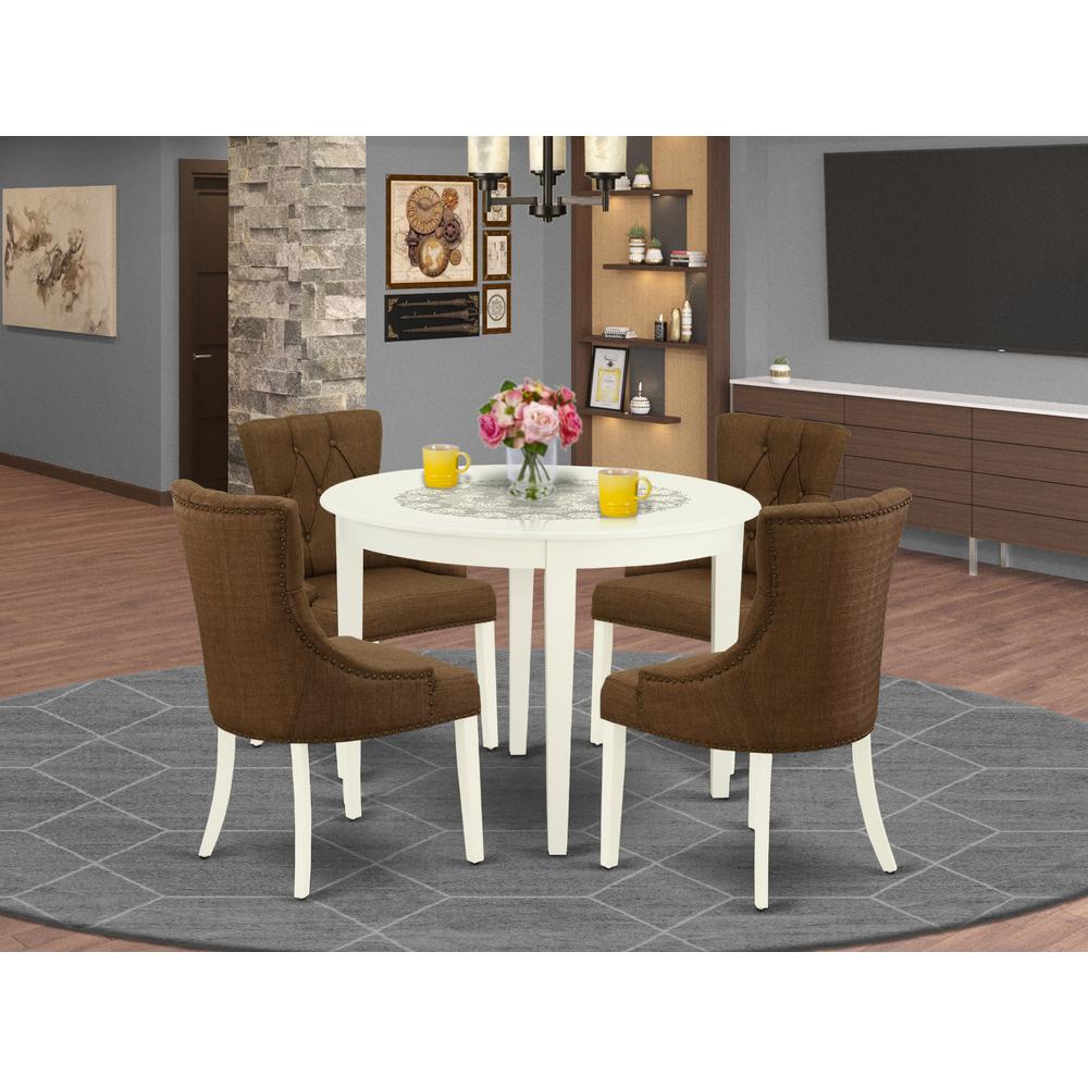 Dining Room Set Linen White, BOFR5-WHI-18