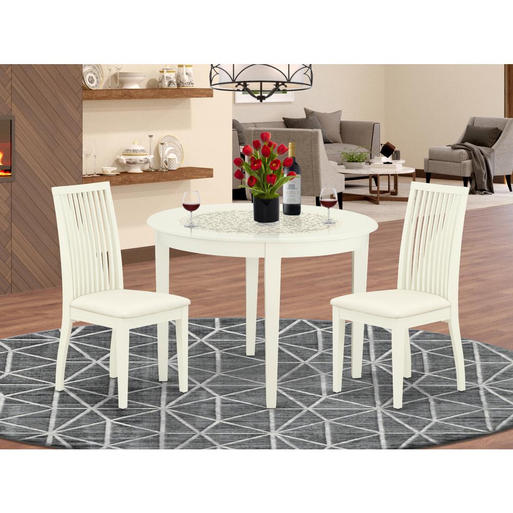 Dining Room Set Linen White, BOIP3-WHI-C