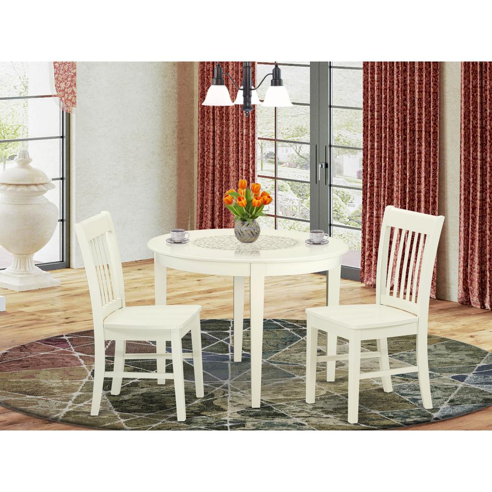 Dining Room Set Linen White, BONO3-LWH-W
