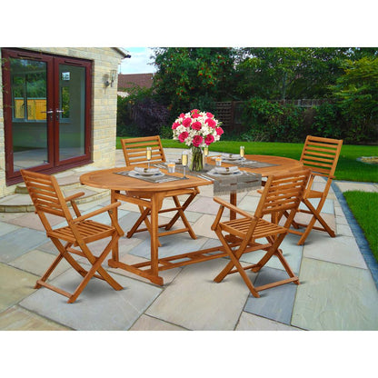 Wooden Patio Set Natural Oil, BSBS5CANA