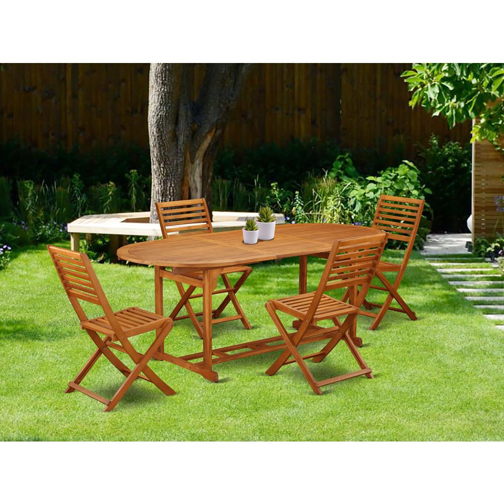Wooden Patio Set Natural Oil, BSBS5CWNA