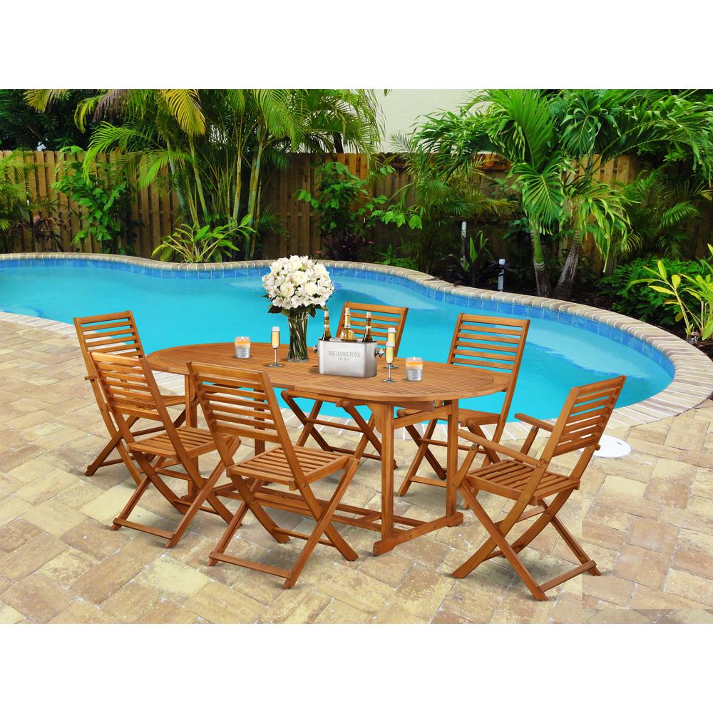 Wooden Patio Set Natural Oil, BSBS72CANA
