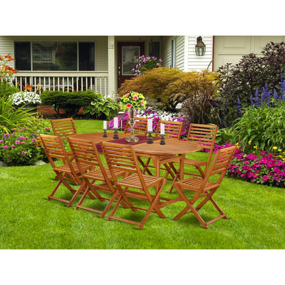 Wooden Patio Set Natural Oil, BSBS9CWNA