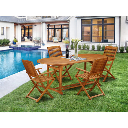 Wooden Patio Set Natural Oil, BSCM5CANA