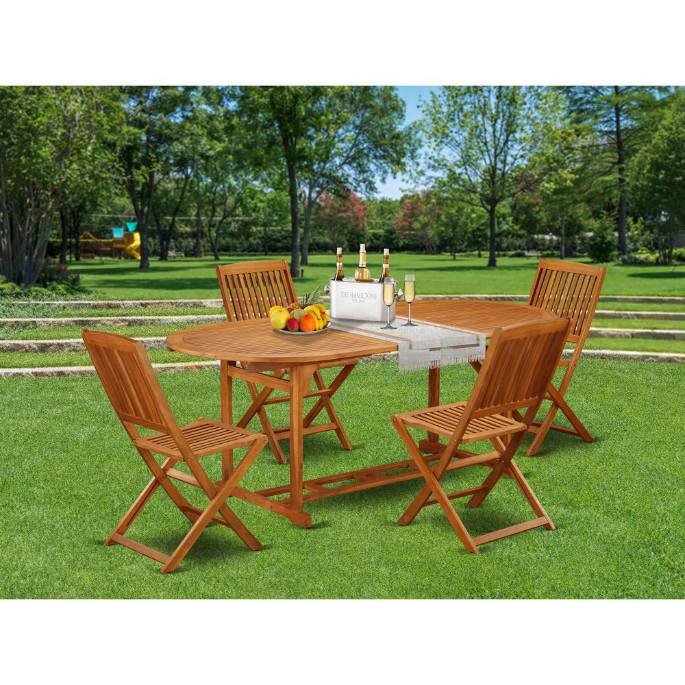 Wooden Patio Set Natural Oil, BSCM5CWNA