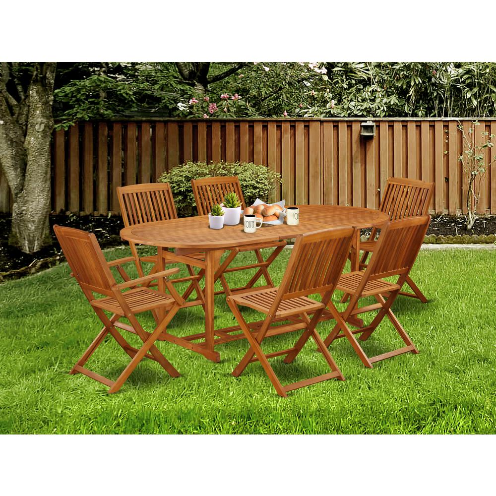 Wooden Patio Set Natural Oil, BSCM72CANA