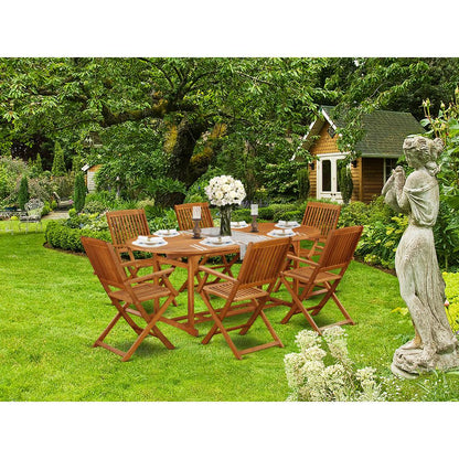 Wooden Patio Set Natural Oil, BSCM7CANA