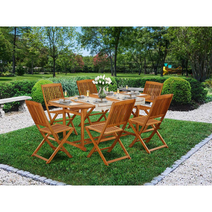 Wooden Patio Set Natural Oil, BSCM7CWNA
