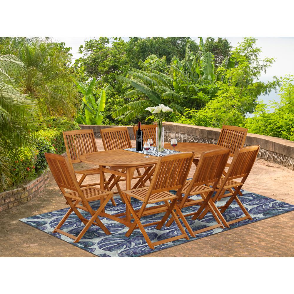 Wooden Patio Set Natural Oil, BSCM9CWNA