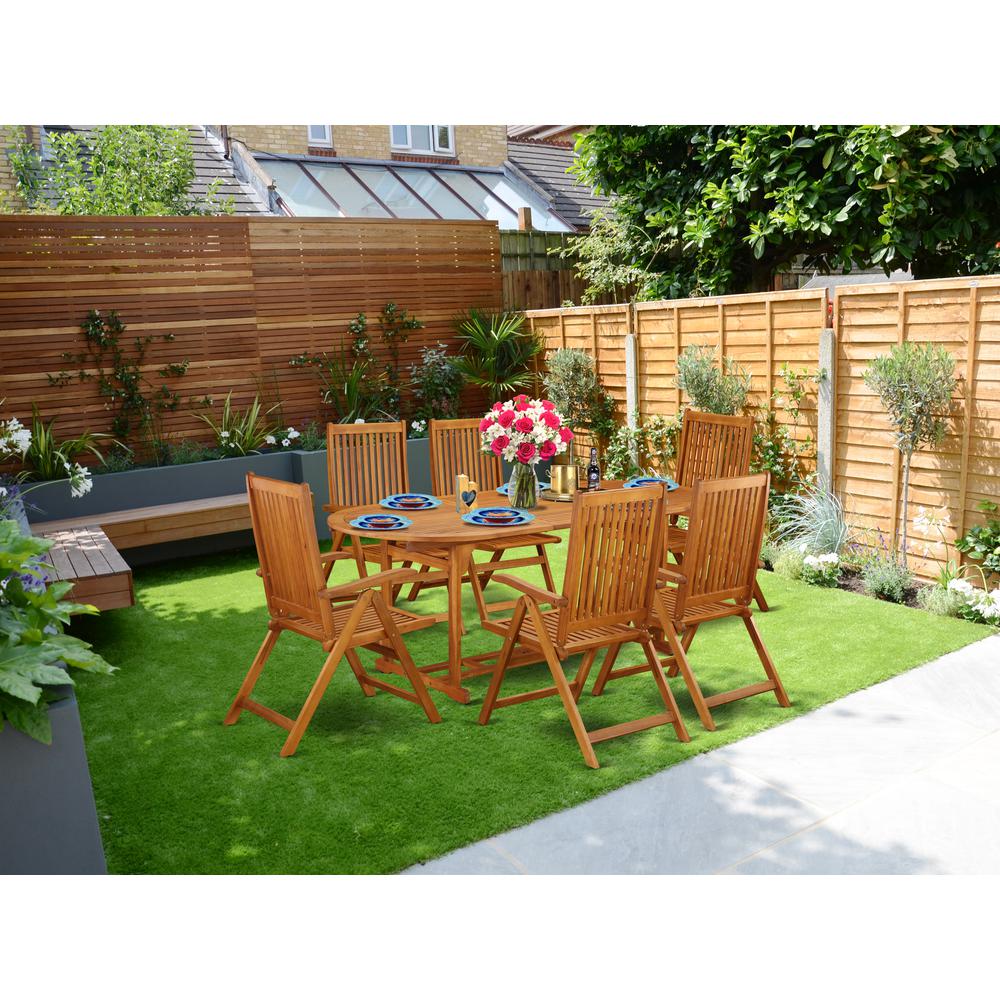 Wooden Patio Set Natural Oil, BSCN7NC5N