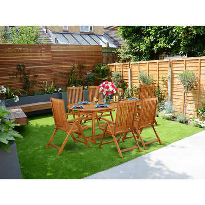 Wooden Patio Set Natural Oil, BSCN7NC5N