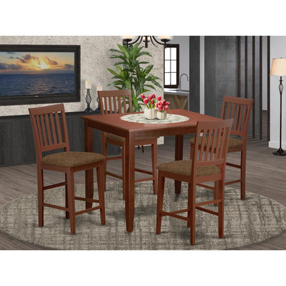 BUVN5-MAH-C 5 Pc pub Table set-pub Table and 4 counter Chairs.