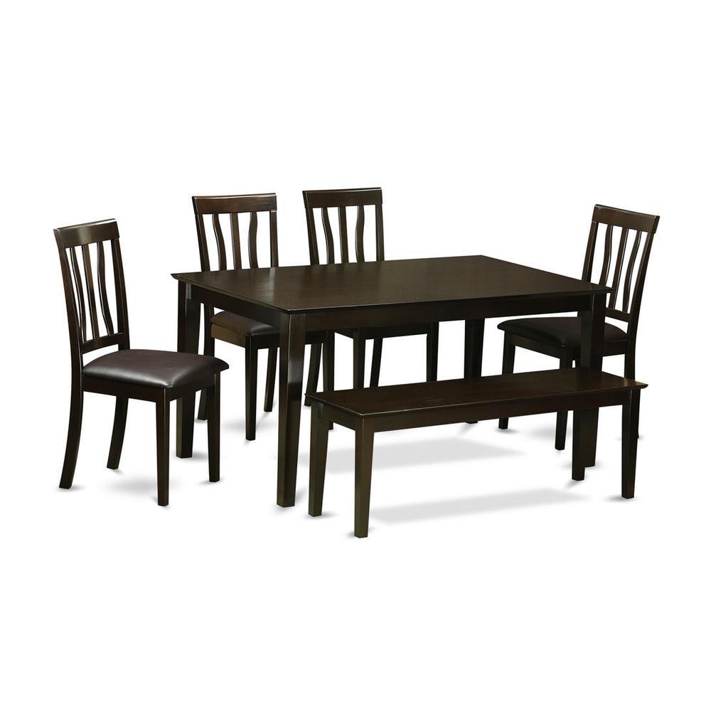 6  Pc  Dining  Table  with  bench  set-  Dining  Table  with4  Dining  Chairs  and  bench
