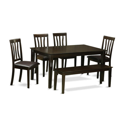 6  Pc  Dining  Table  with  bench  set-  Dining  Table  with4  Dining  Chairs  and  bench