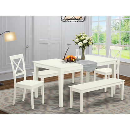 Dining Room Set Linen White, CABO5C-LWH-W