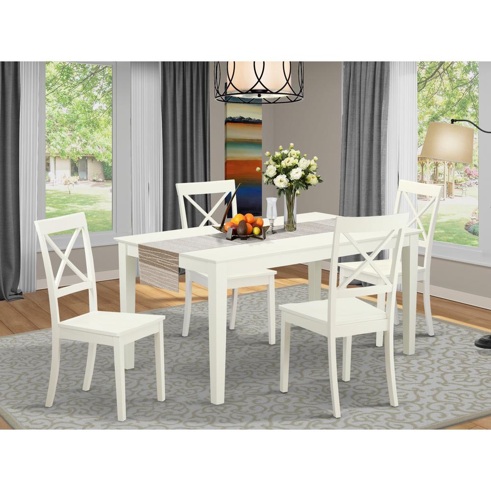 Dining Room Set Linen White, CABO5-LWH-W