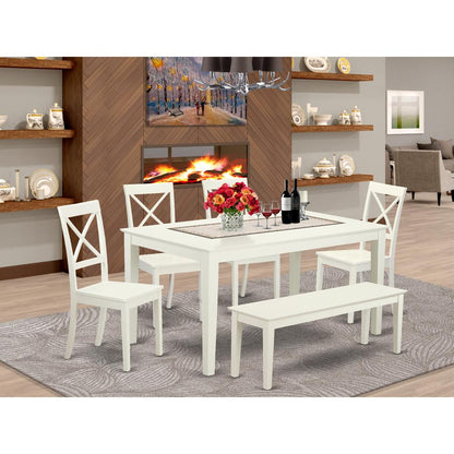 Dining Room Set Linen White, CABO6-LWH-W