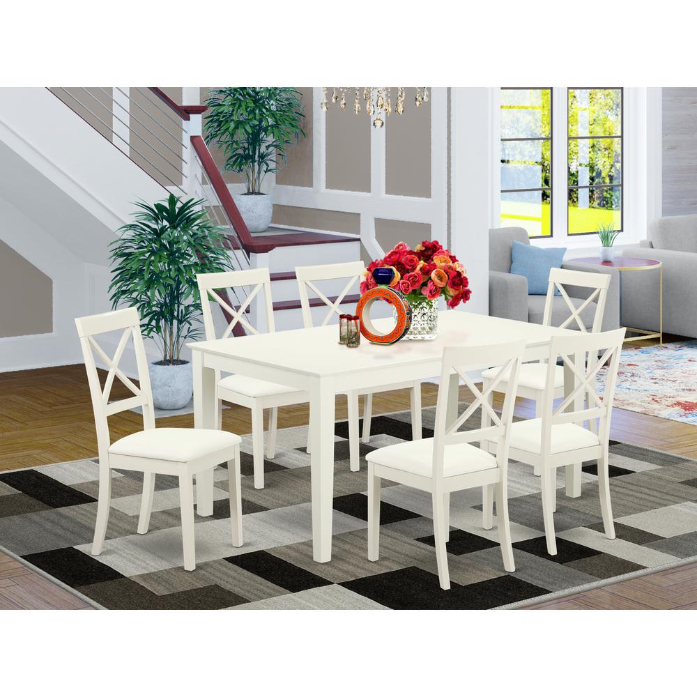Dining Room Set Linen White, CABO7-LWH-LC