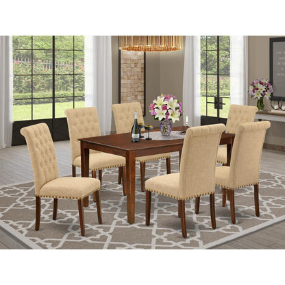 Dining Room Set Mahogany, CABR7-MAH-04