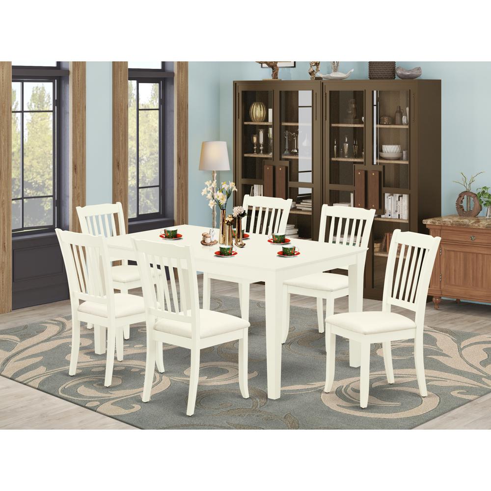 Dining Room Set Linen White, CADA7-LWH-C